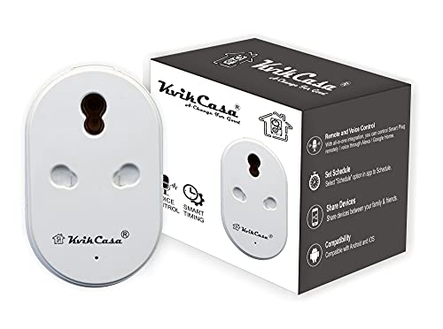 Kvikcasa® Wifi Heavy Duty 16A Smart Plug With Energy Monitoring Works With Alexa And Google Home Assistant, No Hub Required, Remote Control Your Home Appliances From Anywhere, Suitable for Large Appliance like Air Conditioners, Geysers and Microwave Ovens