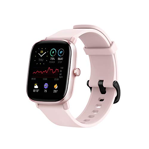 Amazfit GTS2 Mini Smart Watch with 1.55″ AMOLED Display, SpO2 Level Measurement, 14 Days’ Battery Life, 70+ Sports Modes, Built-in Amazon Alexa & GPS, HR, Sleep&Stress Monitoring(Flamingo Pink)
