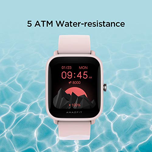 Amazfit Bip U Pro Smart Watch with Built-in Alexa, Built-in GPS, 9-Day Battery Life, Fitness Tracker, Blood Oxygen, Heart Rate, Sleep, Stress Monitor, 60+ Sports Modes, 1.43″ Large HD Display (Pink)