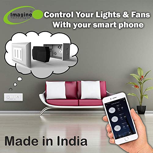 imagine technologies Smart WiFi Switch for 3 Light and One Fan with Speed Control | Retro Fit with Manual Control | No Hub Required | Working Online & Offline| Compatible with Alexa and Google Home