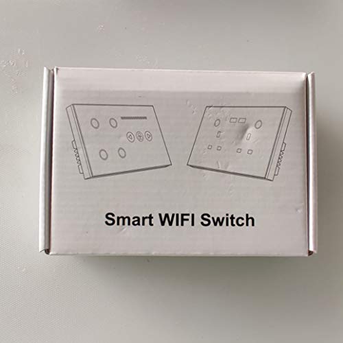 IRFOCUS Glass Wireless Smart Touch 4 Gang+Fan WiFi Switch (Black), Work with Mobile APP,Google ASSITANCE, Alexa
