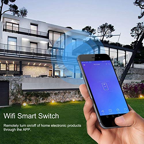 WiFi Smart Switch, Support Timer Functions Voice Control Switch, Professional LED Touch Panel, for Home 4.8 x 3 x 1.3in Bedroom(Bai GAI 1 Road (2030815), Transl)