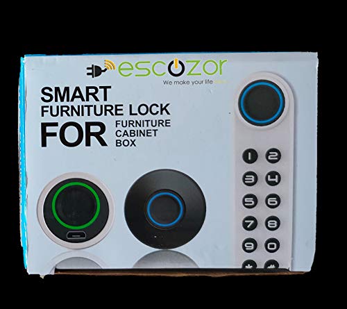 Buji Escozor Biometric Cabinet Fingerprint Lock (Black, Painted Finish)