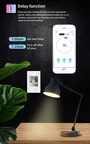Protium Intelligent Color LCD Touch Smart Dimmer 100W max, Smart Living app, work with Alexa, Google Home (White)