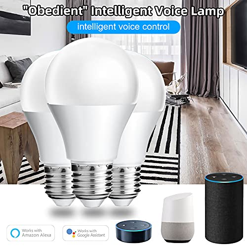 Smart WiFi Light Bulb RGBCW Color Changing A19 E27 Bulb APP Control 9W 850LM 60mm Bulb No hub Required Compatible with Alexa and Google Home Assistant