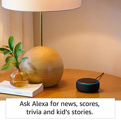 Echo Dot (3rd Gen), Certified Refurbished, White – Improved smart speaker with Alexa – Like new, backed with 1-year warranty