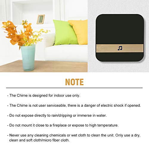 Decdeal Wireless Doorbell Chime Household Plug-in Chime WiFi Ding-Dong Alarm Smart Door Bell Receiver EU Plug