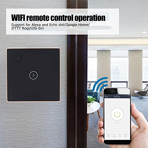 Light Switch, Energy Saving Wi-Fi Light Switch Low Power Consumption Safety ABS+Zinc Alloy for Home for Office