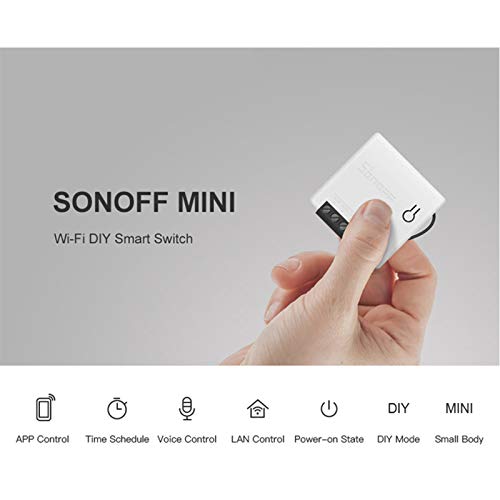 Mini DIY Two Way Smart Switch Small Body Remote Control WiFi Switch Support an External Switch Work with Google Home/Nest IFTTT & Alexa