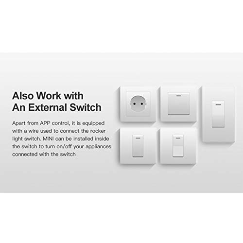 Mini DIY Two Way Smart Switch Small Body Remote Control WiFi Switch Support an External Switch Work with Google Home/Nest IFTTT & Alexa