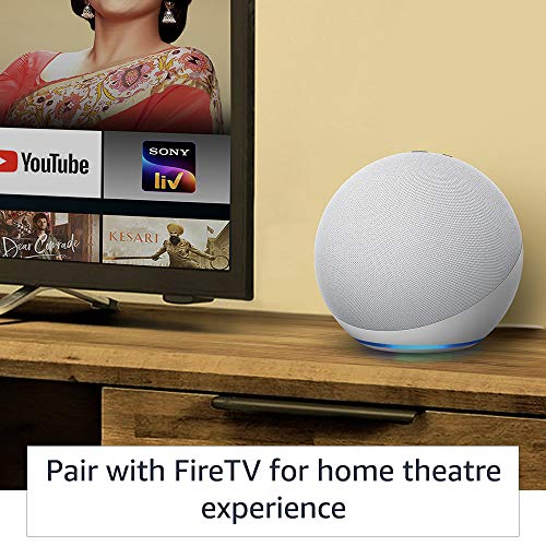 All-new Echo Dot (4th Gen, White) gift twin pack with Wipro 9W LED smart color bulb
