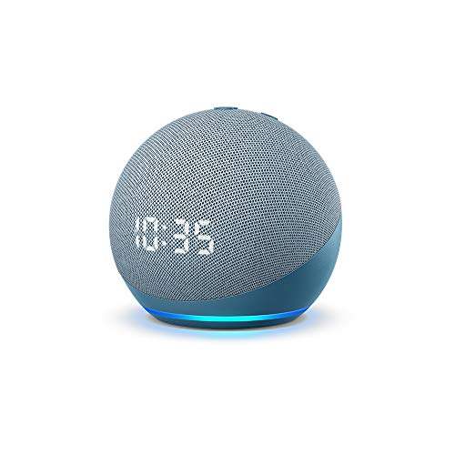 Echo Dot (4th Gen, Blue) with clock bundle with Fire TV Stick Lite