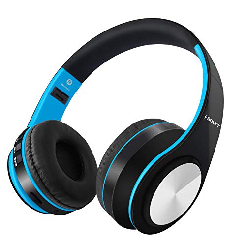 Fire-Boltt Blast 1000 Hi-Fi Stereo Over-Ear Wireless Bluetooth Headphones with Foldable Earmuffs, On Ear with 20-Hours Playtime, Built-in Mic, Deep Bass & Soft Ear Cushions (Blue)