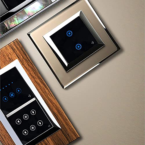 Okos Smart Fan Regulator Switch WiFi Modular Smart Touch Switch for Home Automation | Compatible with Alexa and Google Home | App Controlled Roma Black Glass Finish