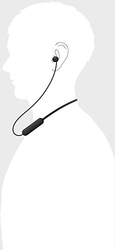 Sony WI-C200 Wireless In-Ear Headphones with 15 Hours Battery Life, Quick Charge, Magnetic Earbuds for Tangle Free Carrying,Metallic Finish, Bluetooth ver 5.0, Headset with mic for phone calls (Black)