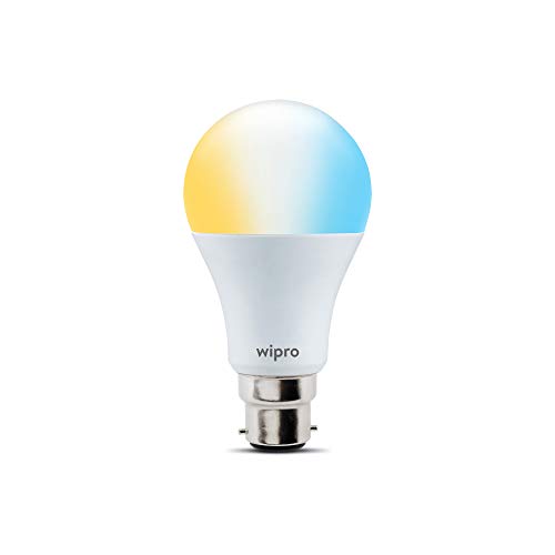 Wipro Garnet Wi-Fi Enabled Smart LED Bulb B22 9-Watts (Pack of 1, Shades of White and Yellow) Compatible with Amazon Alexa and Google Assistant