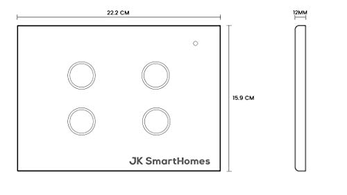 JK Smart Homes IoT Wi-Fi Smart Switch Board (Touch) | IR Smart AC Remote | Control 4 Appliances & 1 AC | Smart Home | Home Automation