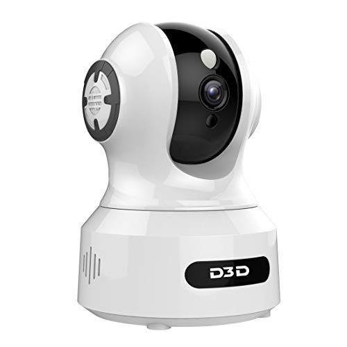 D3D 826 (1920x1080P) 2 0MP Alexa Enabled | Face Detection | Voice Detection | Smart Tracking | WiFi Wireless IP Night Vision Home Security CCTV Camera System with Mobile connectivity | White & Black