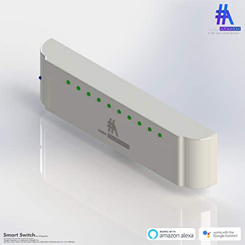 HASHh Automations Lite-Propel Series ABS Smart Switch Module, Supports 7 Switches Including 1 Fan Regulator, Works with Google Assistant (Ivory)