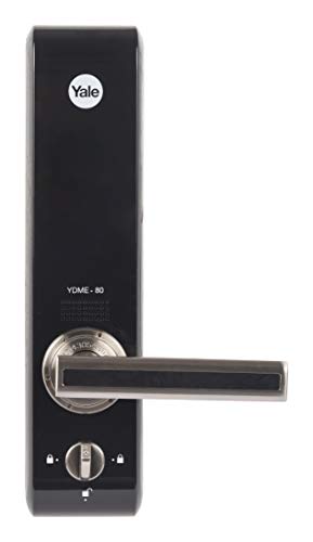 Yale YDME 80- LH Digital Door Lock with Biometric, Pin and Mechanical Key Access with Free Installation, Silver
