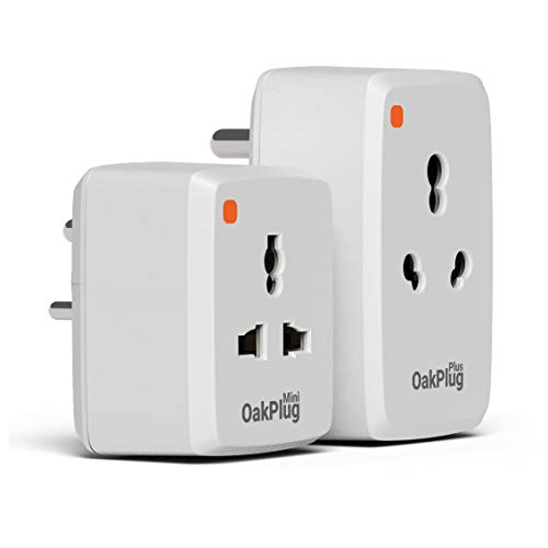 Oakter Wi-Fi Smart Plug for High Power Appliances (AC, Geyser, Motor, etc.) and for Low Power Appliances (Mobile & Laptop Chargers, TV, Kettle, etc.) Works with Alexa & Google Assistant (Combo Old)