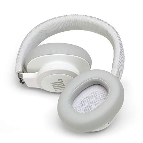 JBL Live 650BTNC by Harman, Active Noise Cancelling Over Ear Headphones with Mic, Quick Charge, Dual Pairing, AUX, Ambient Aware & Talk Thru, Built-in Alexa & Google Assistant (White)