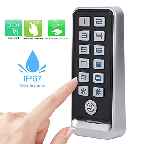 Password Card Door Lock, Smart Lock Access Control Kit, 13.56MHz RFID Intelligent Digital Home Devices Strong Anti Metal Interference Waterproof Backlit Keypad Door Lock for Front Door/Bedroom