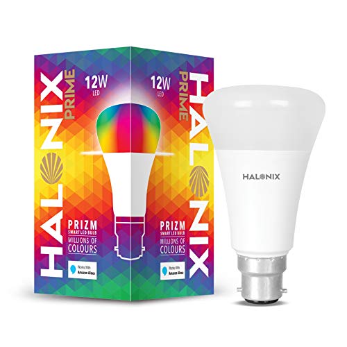 Halonix Wi-Fi Enabled Smart LED Bulb 12W B22 (16 Million Colors + Warm White/Neutral White/White) (Compatible with Amazon Alexa and Google Assistant)