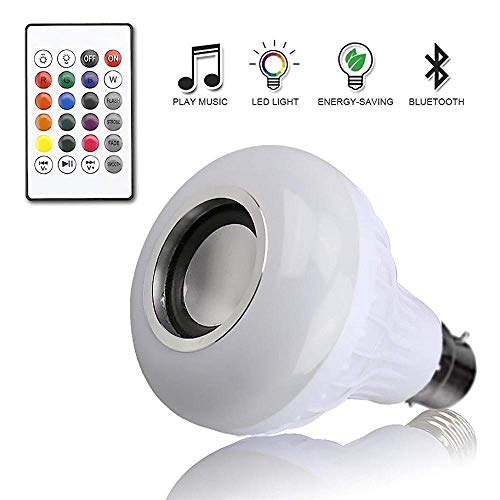 SNOWBIRD Led Bulb with Bluetooth Speaker RGB Music Light Ball Colorful Lamp with Remote Control for Home,Bedroom,Living Room,Party Compatible for All Device/Random Colour