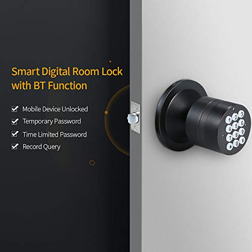 Digital Door Lock Keyless Keypad Door Coded Lock Door Lock Smart Digital Room Lock with BT Function Support for iOS and Android Mobile Phone