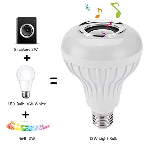 Cabriza VPQ559 LED Color Changing Bulb with Music Party Speaker with Remote Controlled Easily Connect with All Bluetooth Devices (Multi Color)