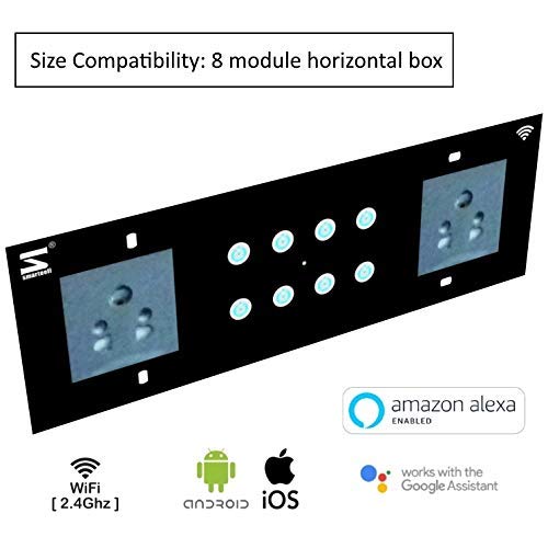 Smarteefi 8 Port WiFi Smart Switch Board, Compatible with Alexa (8M-Horizontal (262mmx90mmx40mm))