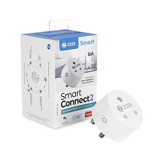 Zoook Smart Connect 16A Wi-Fi Smart Plug with Power Meter(Type M), for High Power Appliances (Geyser, Motor, etc.) Energy Monitoring, Compatible with Alexa & Google Assistant (No hub Required)