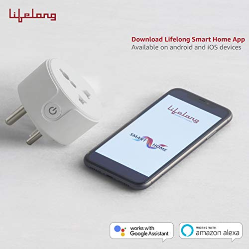 Lifelong 10A Smart Plug Suitable for Appliances Such as Televisions, Electric Kettle, Table Fans, Set top Box, Air purifiers(Compatible with Alexa and Google Assistant)