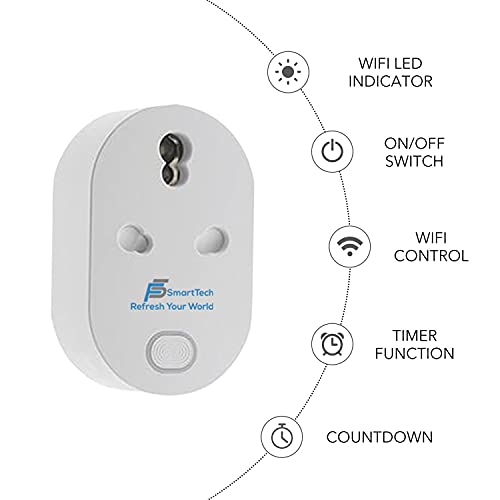 F5 WiFi Smart Plug Compatible with Alexa Google Home & App Plug Controller [16 Ampere]