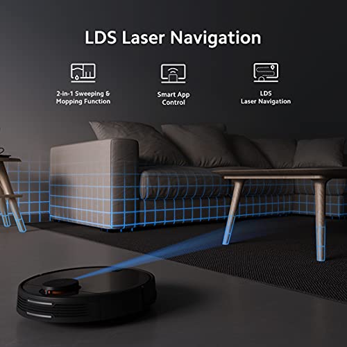 Mi Robot Vacuum-Mop P, 2100 Pa Strong Suction Robotic Floor Cleaner with 2 in 1 Mopping and Vacuum, Intelligent Floor Mapping (LDS Navigation), App Control (WiFi Connectivity, Google Assistant)