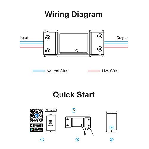 Sonoff ABS Allgetitcom Amazon Alexa WiFi Smart Dual DIY Wi-Fi Switch, White