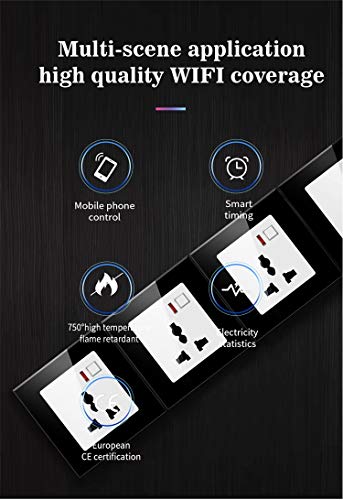 Protium Intelligent Smart Socket 2200W max, Smart Living app, work with Alexa, Google Home (White)