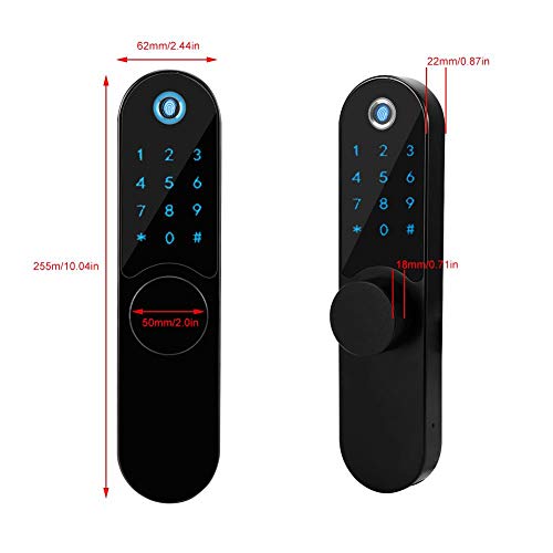 Fingerprint Door Lock, Smart Password Door Lock Anti-Static Ultra-Thin Door Lock for Home Hotel Apartment Office Wooden Door