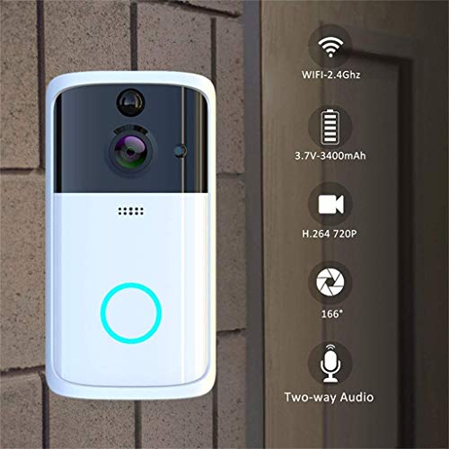 LayOPO WiFi Video Doorbell, Wireless Smart Doorbell 720P HD WiFi Camera Real-Time Video Two-Way Audio Wide-Angle Lens Night Vision PIR Motion Detection and App Control for iOS and Android
