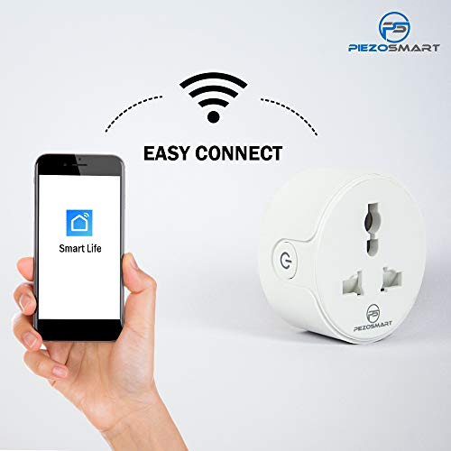 Piezosmart WiFi Smart Plug 10A – Compatible with Alexa, Google Assistant, Google Home – One Touch Button, One App Control and Voice Assistant Support