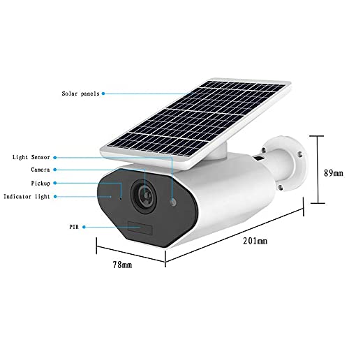 SmartiQo Full HD 1080P Smart Wireless WiFi IP 2MP P2P IR Outdoor Security Solar Battery Panel Camera Compatible with Alexa Google Home