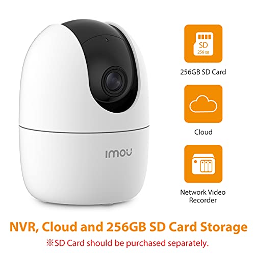 Imou 360 Degree Security Camera (White)，Up to 256GB SD Card Support，WiFi & Ethernet Connection，1080P Full HD，Privacy Mode，Alexa Google Assistant，Human Detection，2-Way Audio，Night Vision