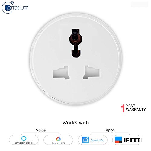 Protium Mini Smart plug (10A) work With Smart life app, Alexa, Google & IFTTT, No Hub Required Wifi Socket with Timer, White