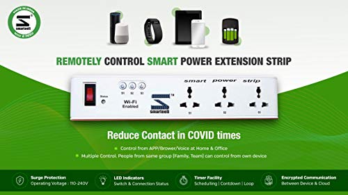 smarteefi 3 In 1 Smart Plug, Compatible with Alexa, Wifi Enabled, Home Automation, Control From Anywhere (Android/IOS) White