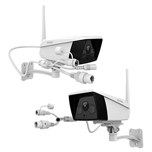 D3D 2MP (1920x1080P) Alexa WiFi Wireless IP Home Security Waterproof Camera CCTV with LED Flood Light & Cloud Storage White (Model : 836)