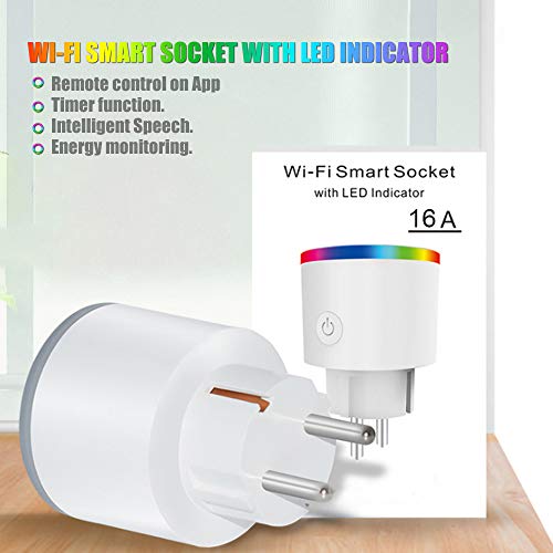 Wi-Fi Remote Control Smart Socket Mini Practical Timing Adjustable RGB LED Color Intelligent Plug with LED Indicator