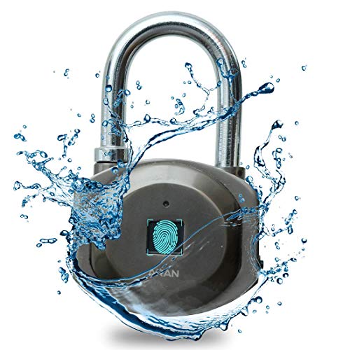 ARAN WiFi Smart Padlock | 50 Finger Prints | Theft Alert | Remote Access – Unlock from Anywhere, Anytime with iPhone & Android App | Inbuilt Battery | Dust & Water Resistance