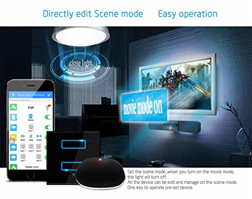 Global Tech WiFi Touch Switch Work with Alexa and GHome for Smart Home Automation_Black Color (2 Gang)