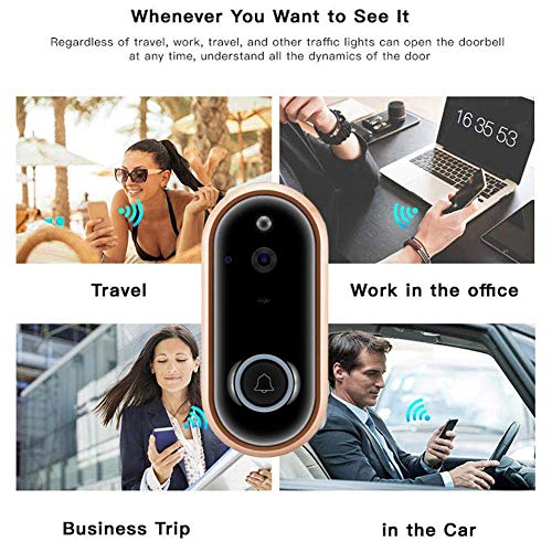 UMIWE Home ABS Plastic Anti-Theft 1080P HD WiFi Real-Time 2-Way Talk and Video, Night Vision, PIR Motion Detection ABS Plastic Smart Wireless Video Doorbell Security Camera for iOS and Android